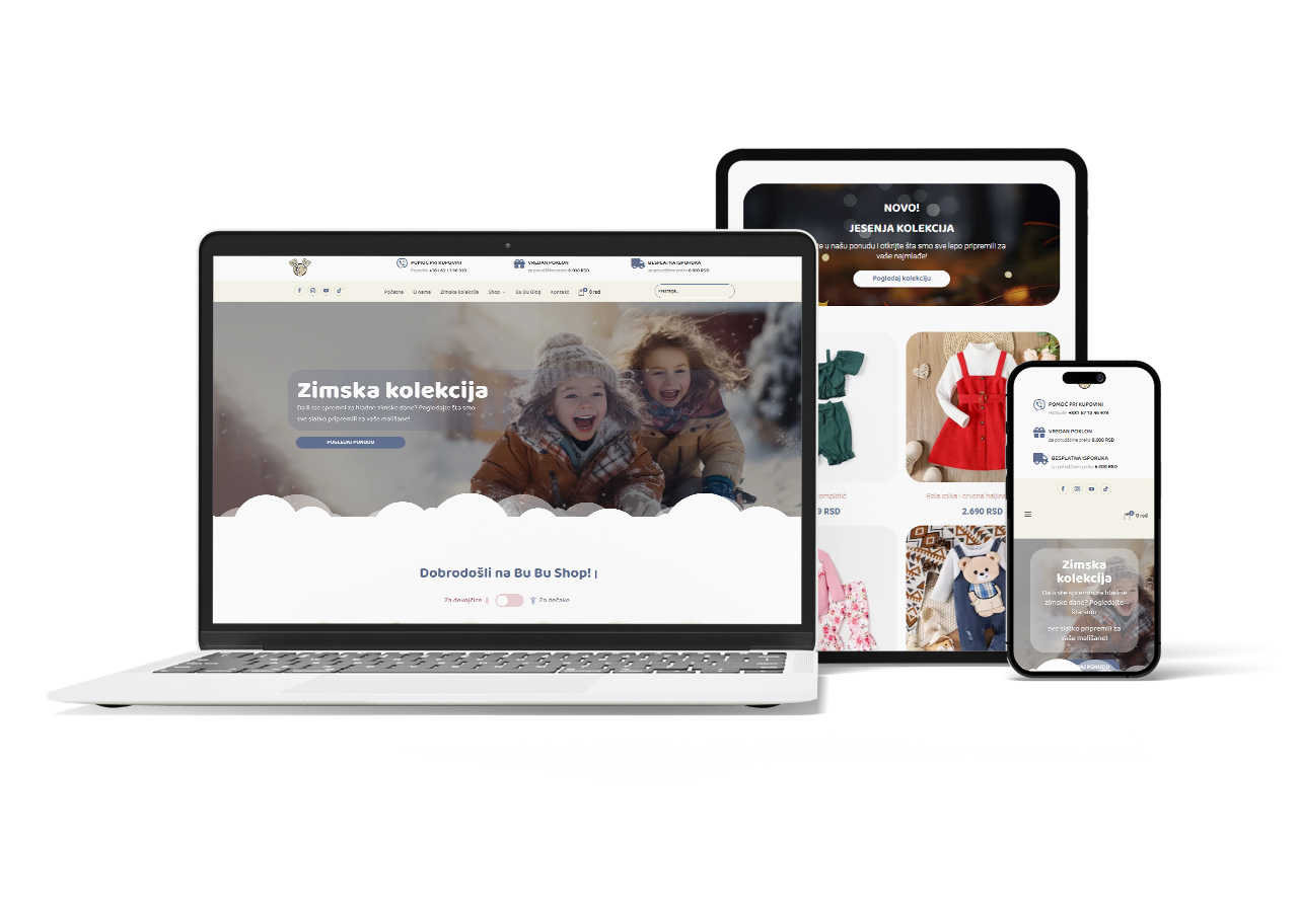 Bu Bu Shop - portfolio - Izrada sajtova Novi Sad