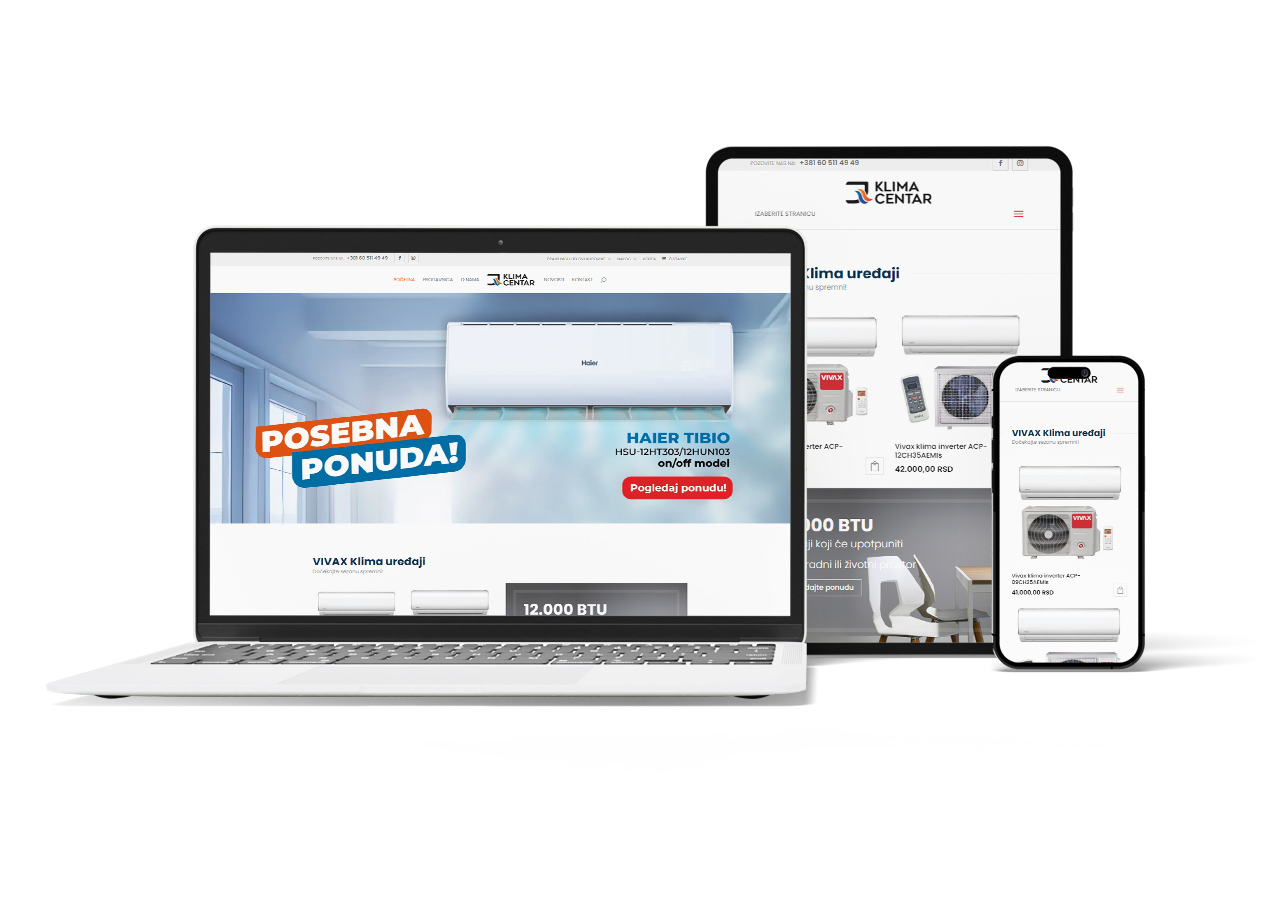 Klima-Centar-portfolio - Izrada sajtova Novi Sad